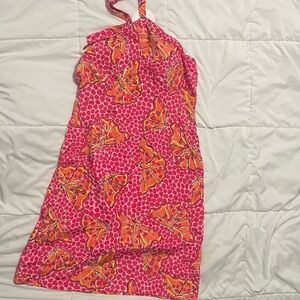 Lily Pulitzer Pink and Orange Patterned Silk Dress